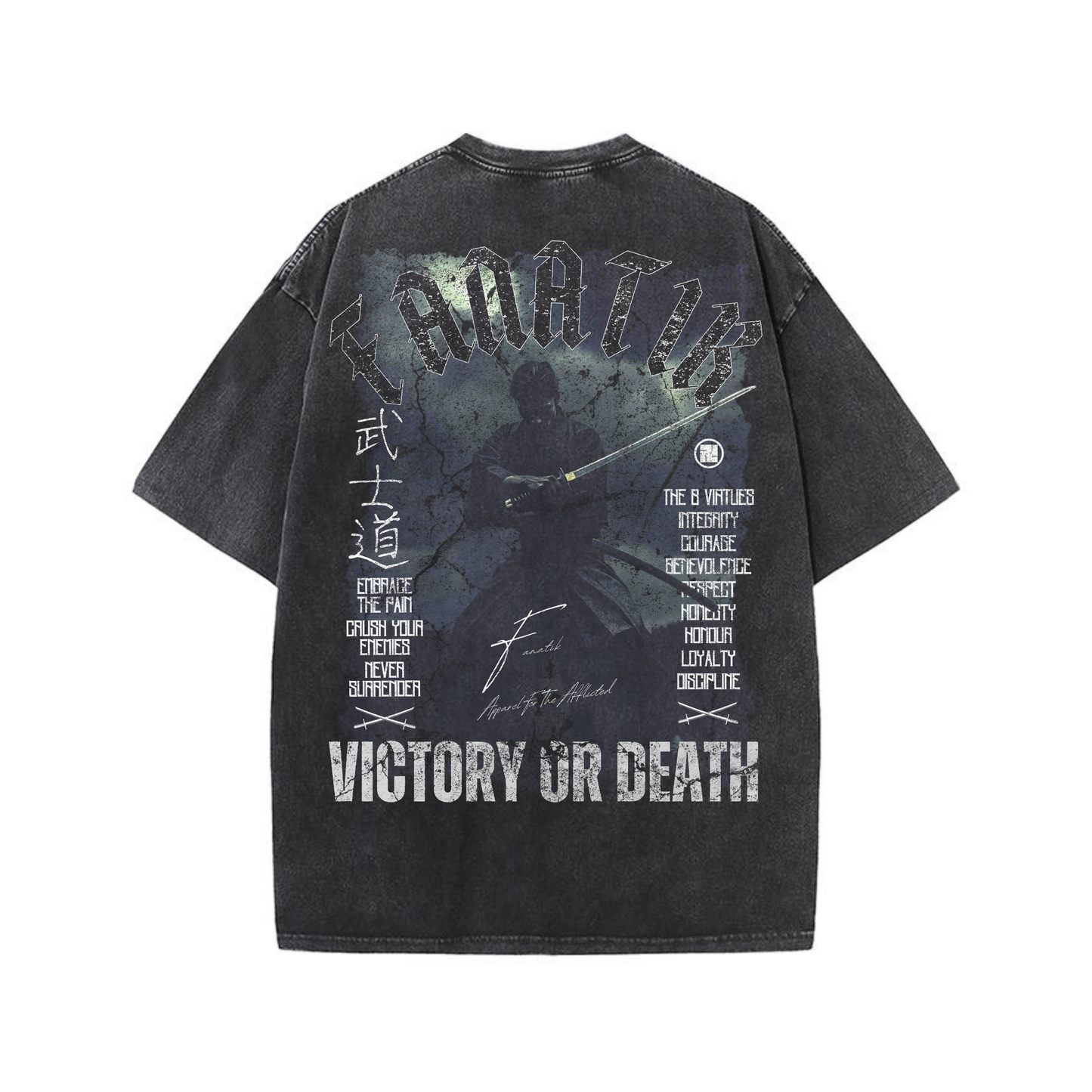 VICTORY OR DEATH TEE ACID WASH